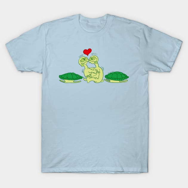 Turtles going out of their shells and making love T-Shirt by zooco